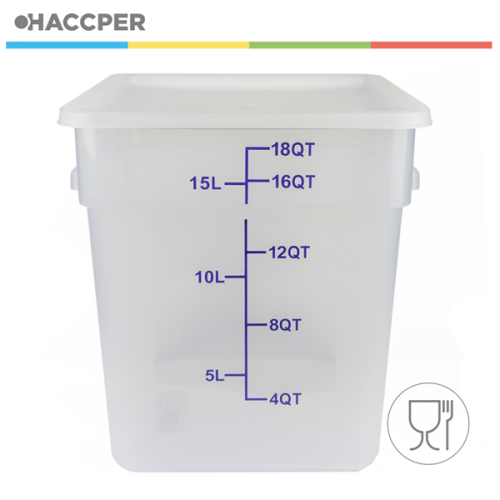  Контейнер пищевой HACCPER квадратный 18л с крышкой