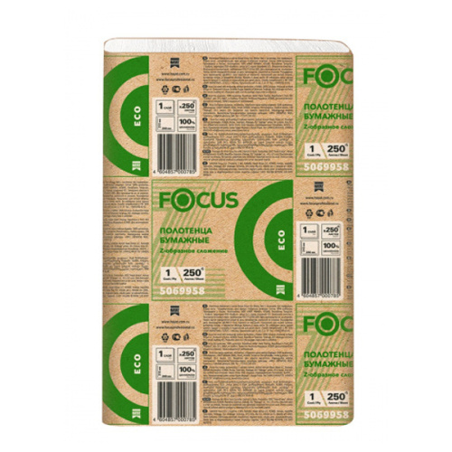 FOCUS Eco Однослойные бумажные полотенца Z-сложения 250 листов