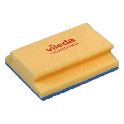 VILEDA PROFESSIONAL губка для ванной Деликатная 16,5*13 см с синим абразивом 