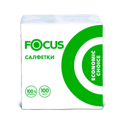 FOCUS Economic Choice салфетки бумажные 24*24см 100л 1сл 