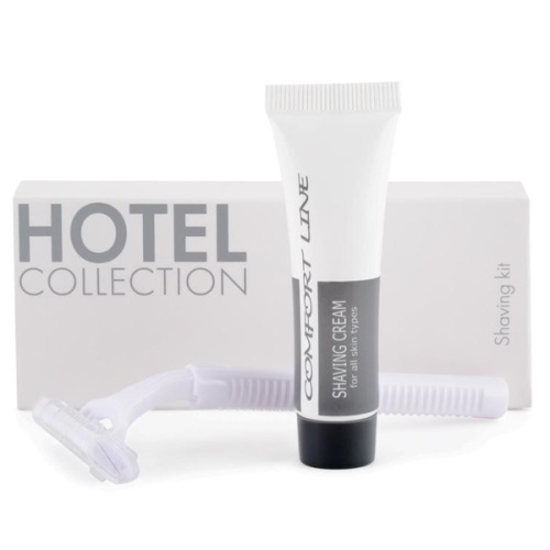 HOTEL COLLECTION бритв. набор в картоне (станок+ крем для бритья 8 гр в тубе), коробка.