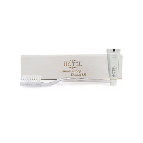 HOTEL Зубной набор в картоне (зубная щетка и зубная паста в тюбике 4 г)